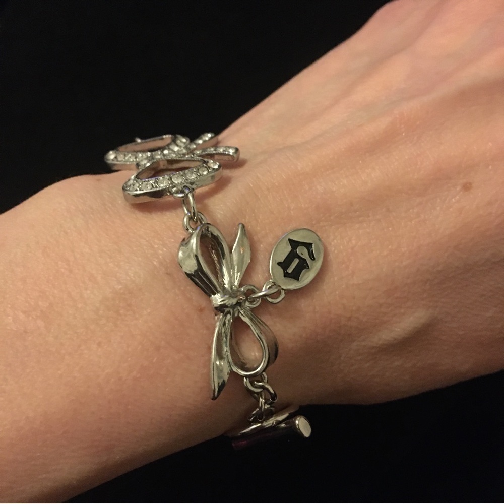 Silver Tone Bowtie Toggle Bracelet